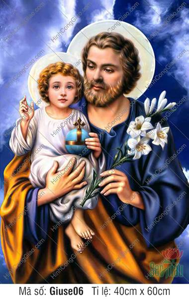 Tranh Thánh Giuse bế Chúa Giuse06